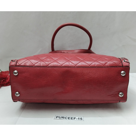 Michael Kors Hippie Grommet Hamilton Red Quilted Leather Large Tote Bag - Picture 6 of 16